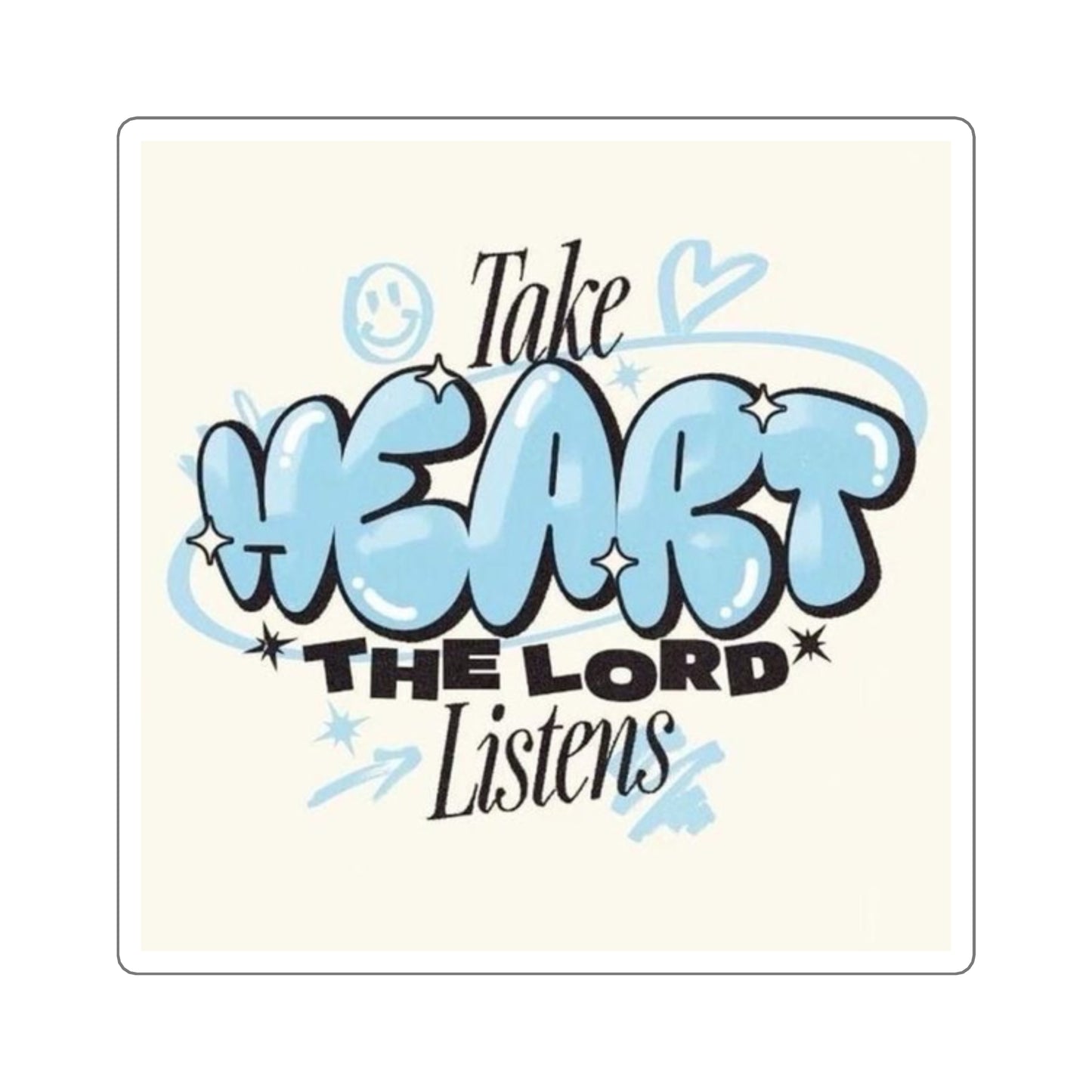 Take Heart Inspirational Square Stickers - Motivational Laptop Decals
