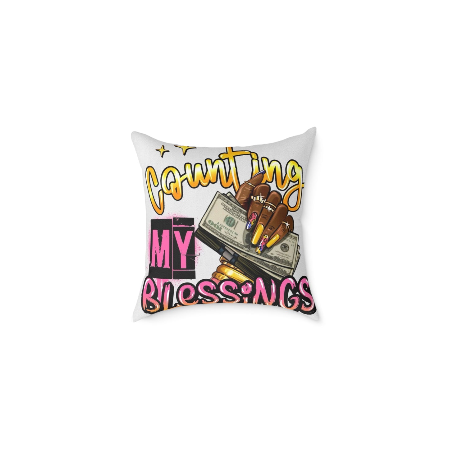 Counting My Blessings Decorative Pillow - Inspirational Home Decor for Positive Vibes