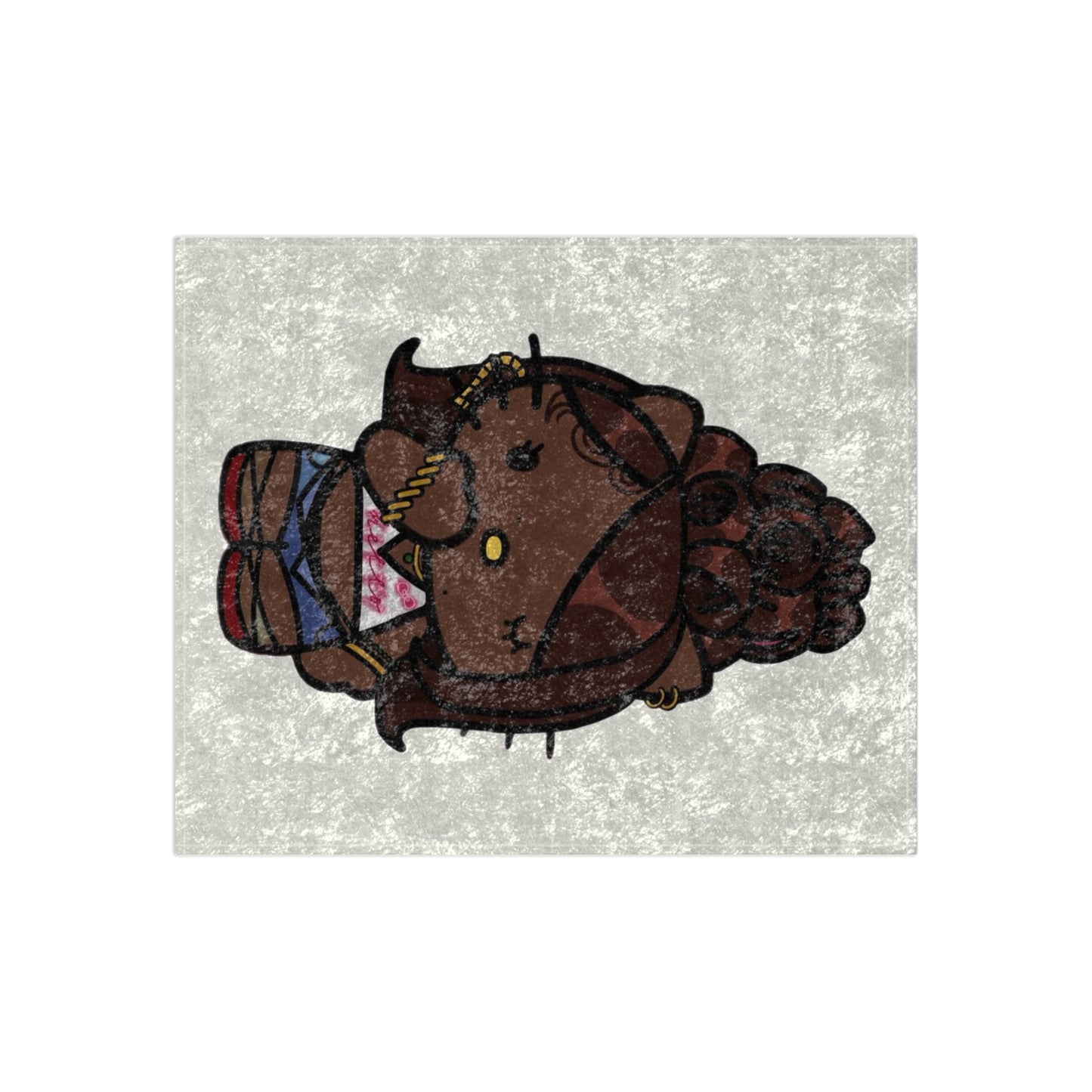 Cozy Crushed Velvet Blanket with Adorable Character Design