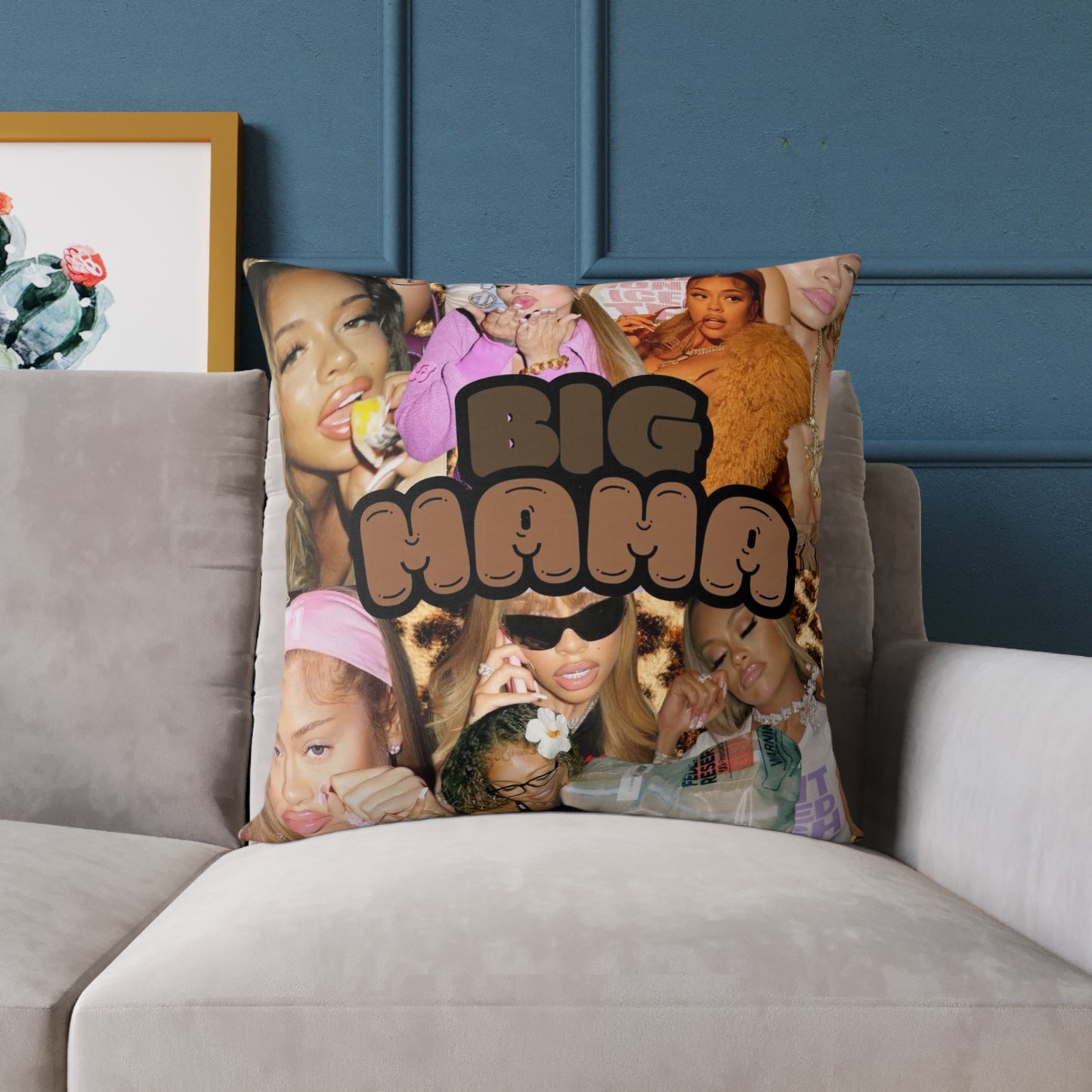 Big Hana Square Decorative Pillow - Trendy Poly Canvas Pillow for Home Decor