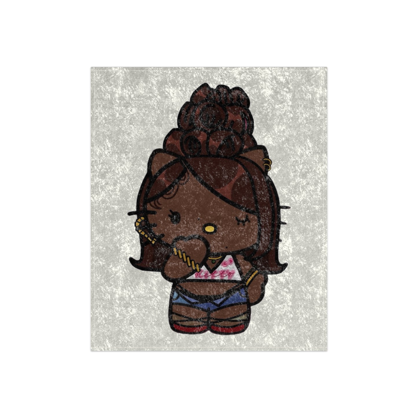 Cozy Crushed Velvet Blanket with Adorable Character Design