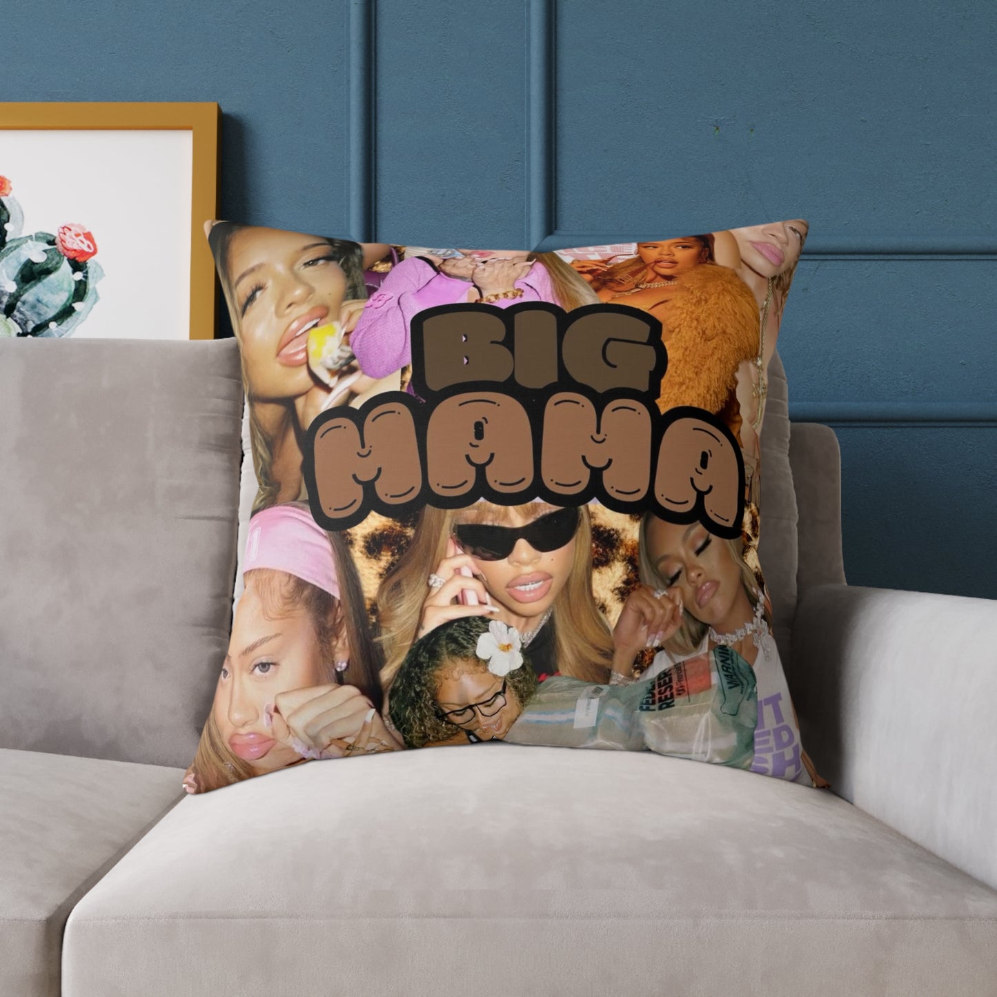 Big Hana Square Decorative Pillow - Trendy Poly Canvas Pillow for Home Decor