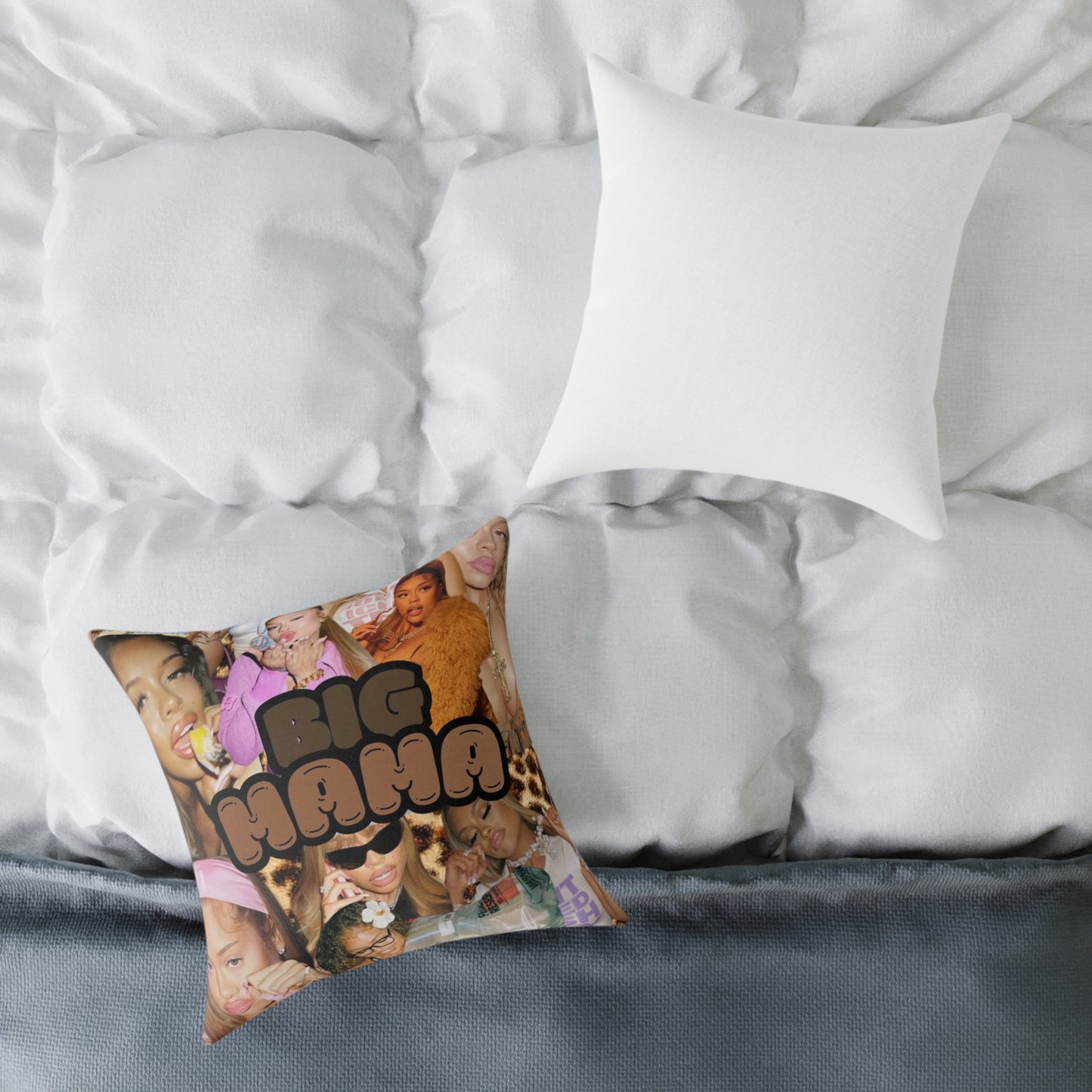 Big Hana Square Decorative Pillow - Trendy Poly Canvas Pillow for Home Decor