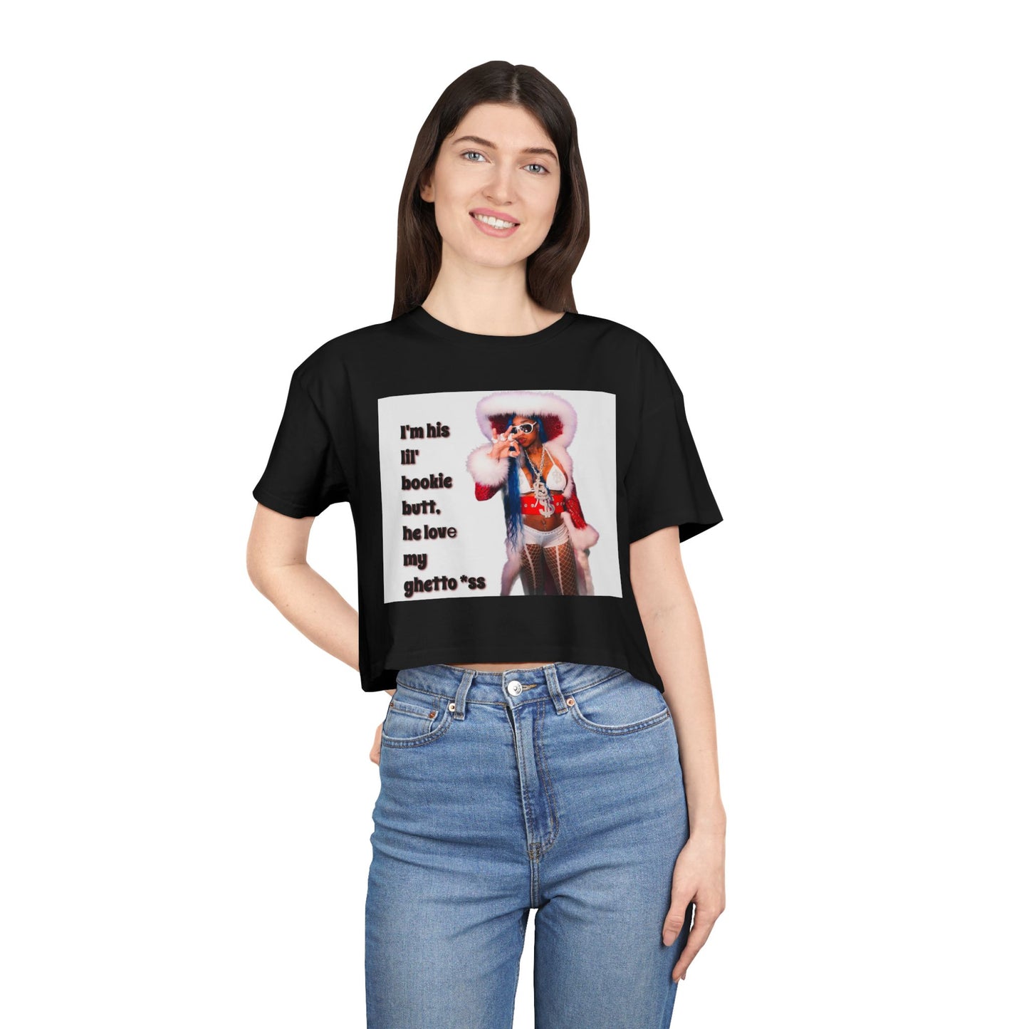 Women Crop Tee - I’m His Lil Bookie Butt