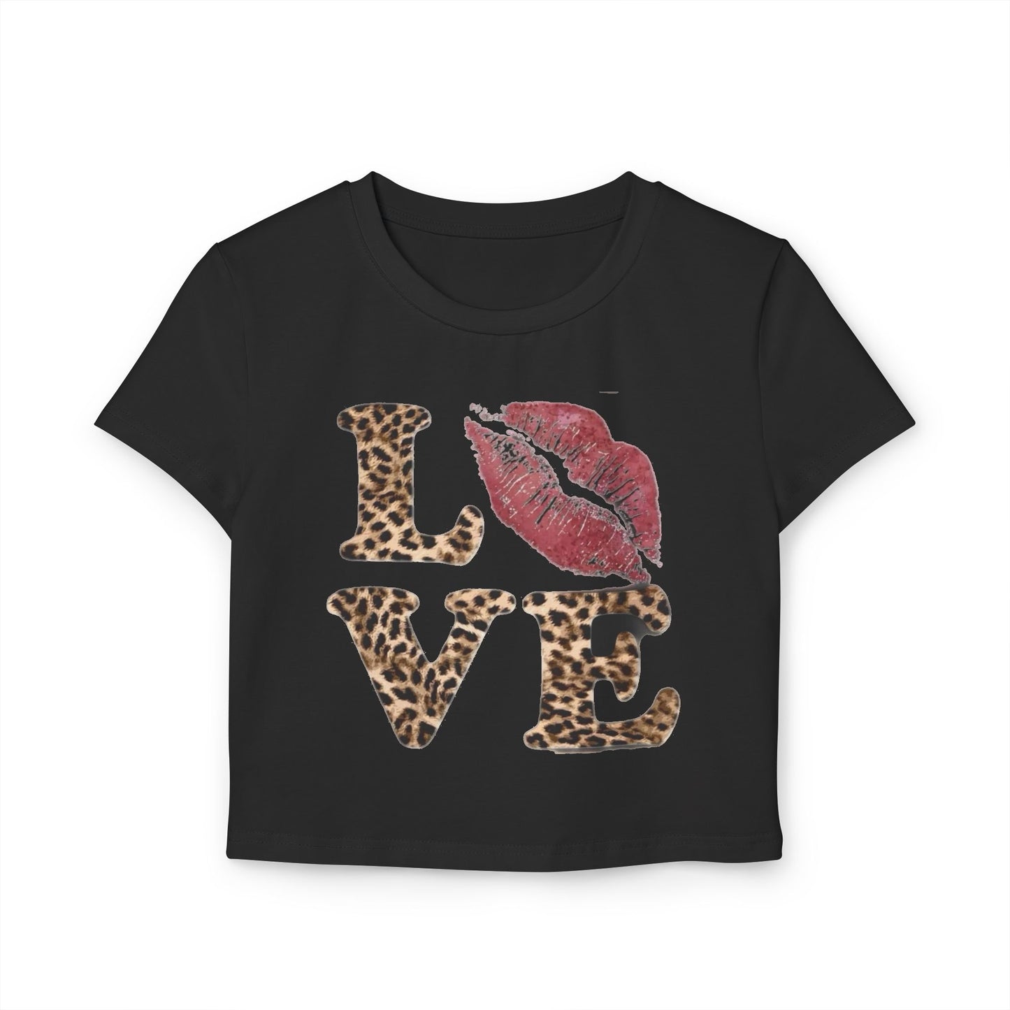 Cute Leopard Print Love Baby Tee for Women