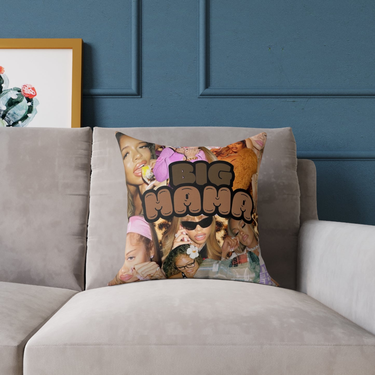 Big Hana Square Decorative Pillow - Trendy Poly Canvas Pillow for Home Decor