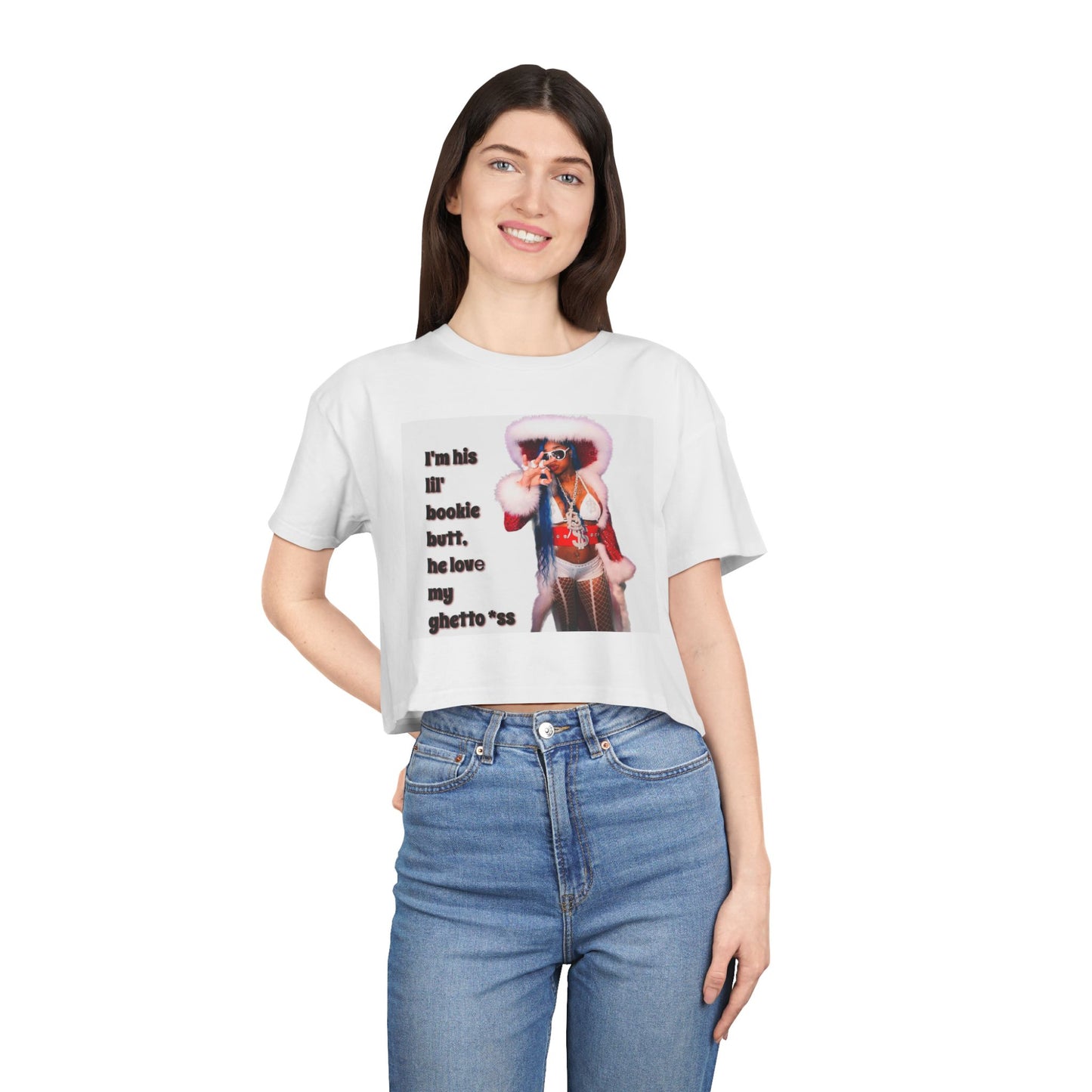 Women Crop Tee - I’m His Lil Bookie Butt