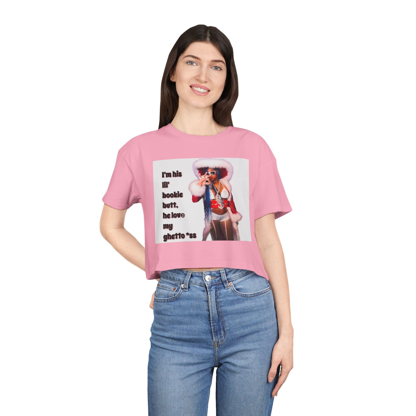 Women Crop Tee - I’m His Lil Bookie Butt
