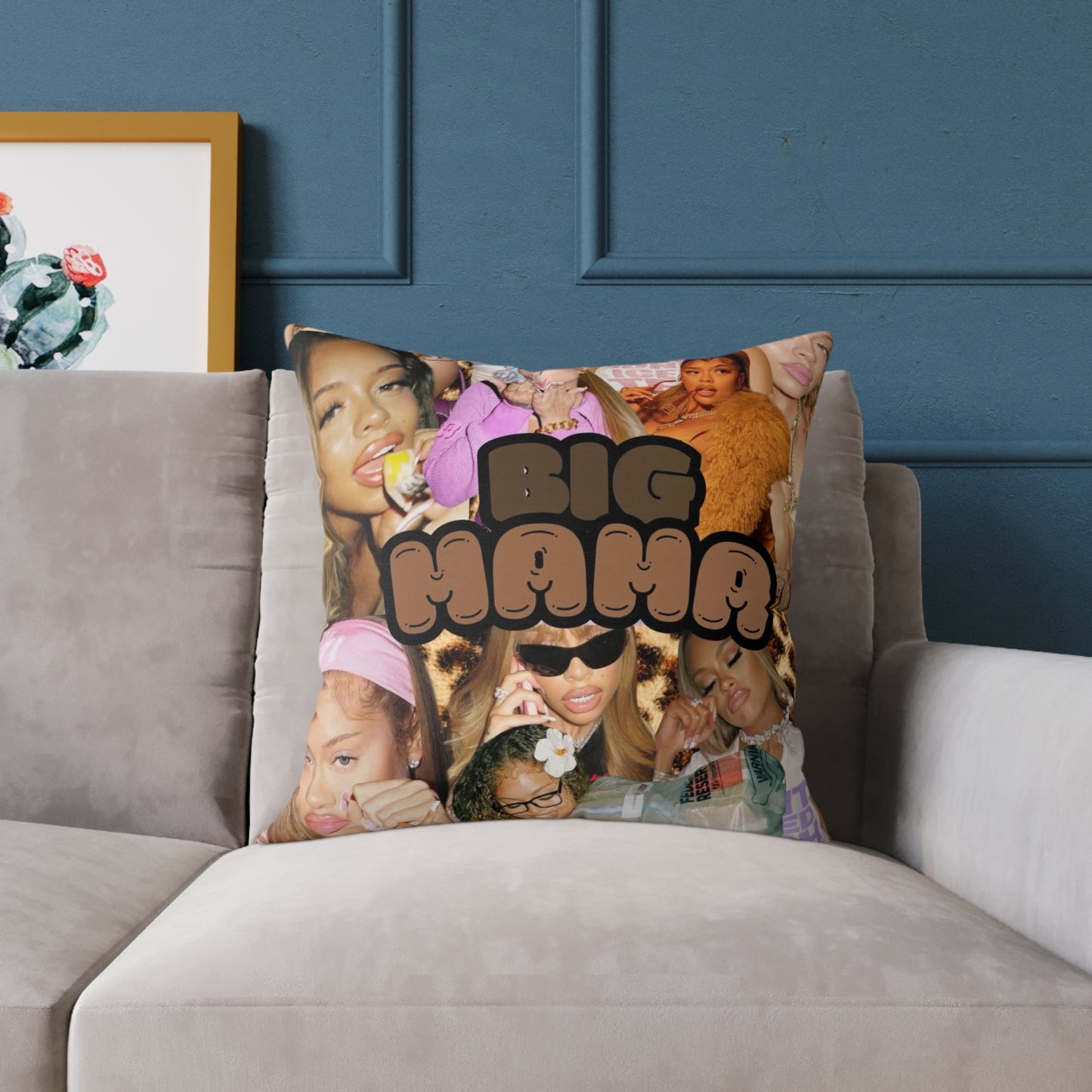 Big Hana Square Decorative Pillow - Trendy Poly Canvas Pillow for Home Decor