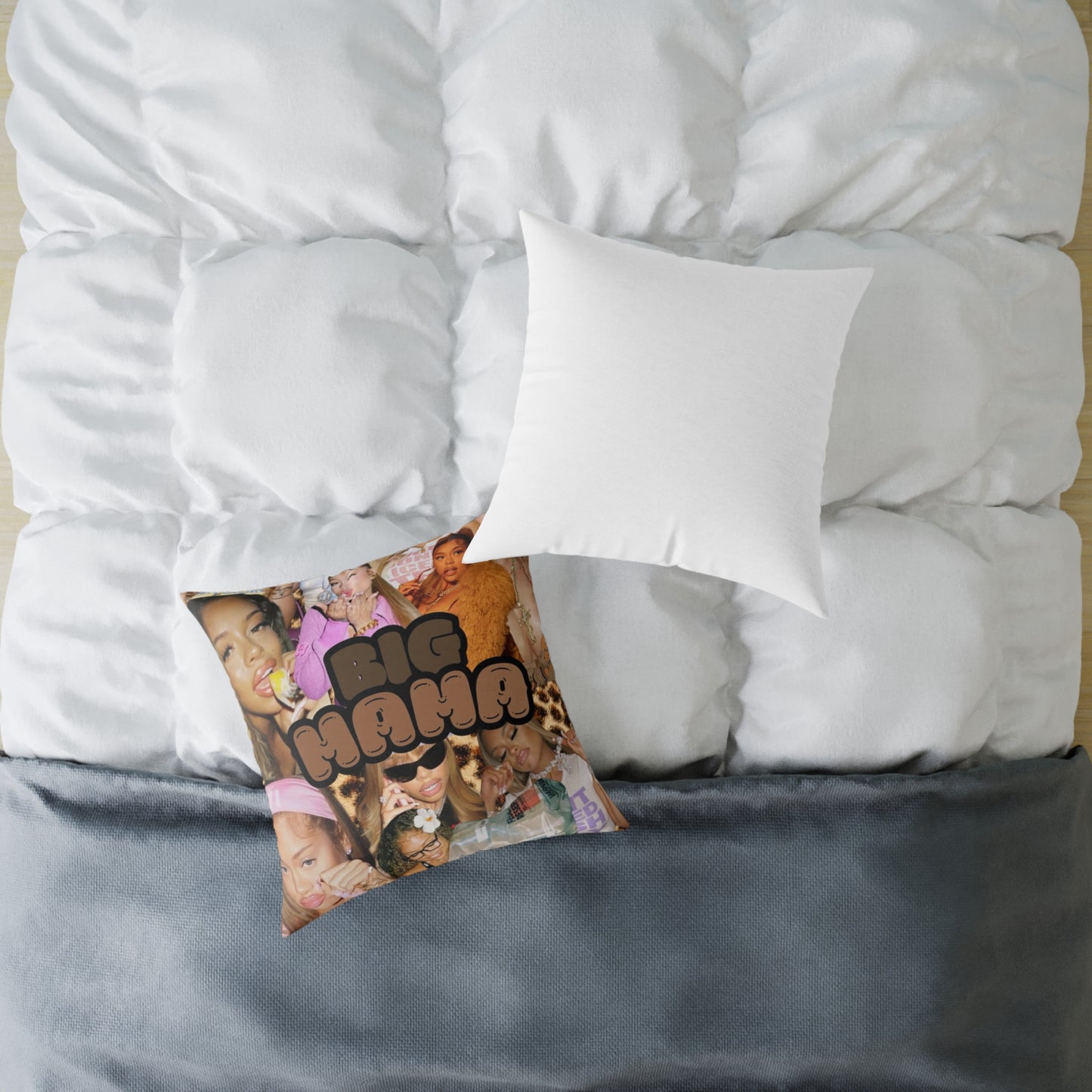Big Hana Square Decorative Pillow - Trendy Poly Canvas Pillow for Home Decor
