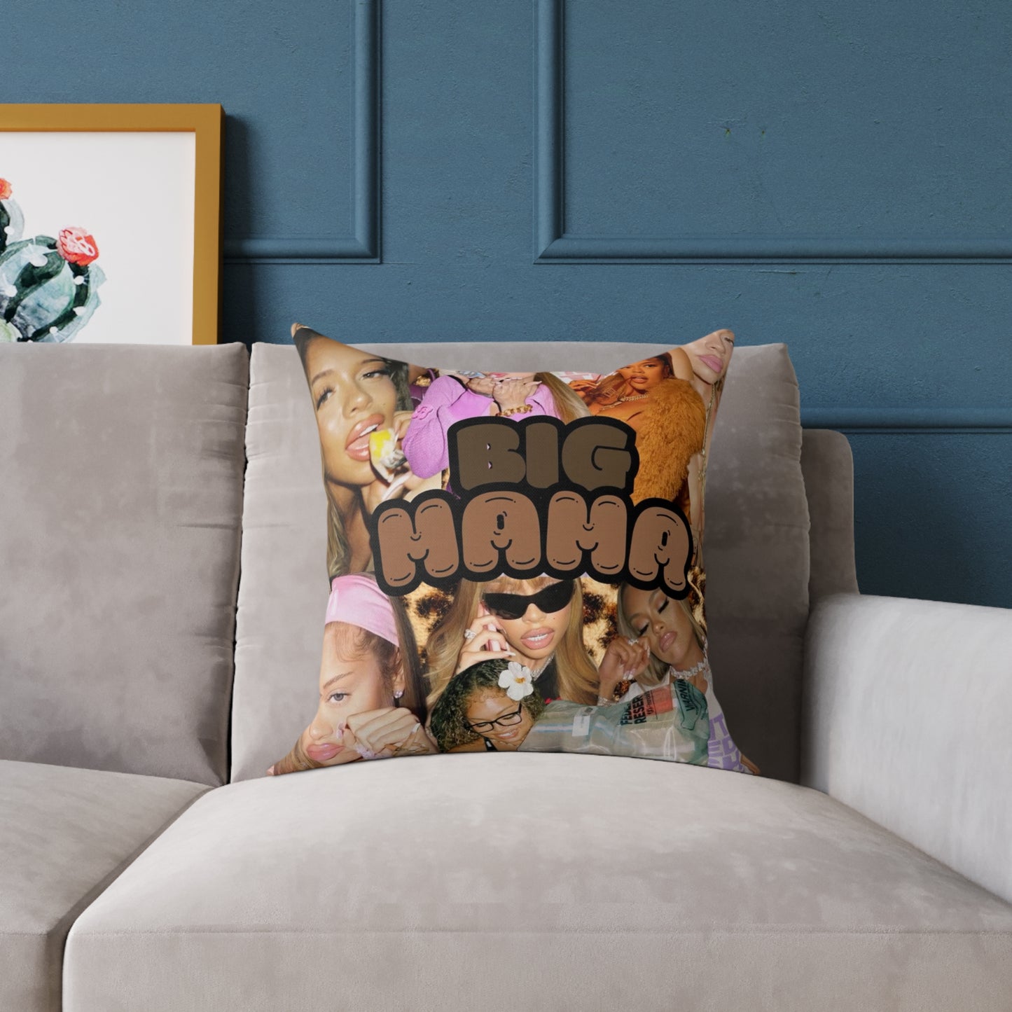 Big Hana Square Decorative Pillow - Trendy Poly Canvas Pillow for Home Decor
