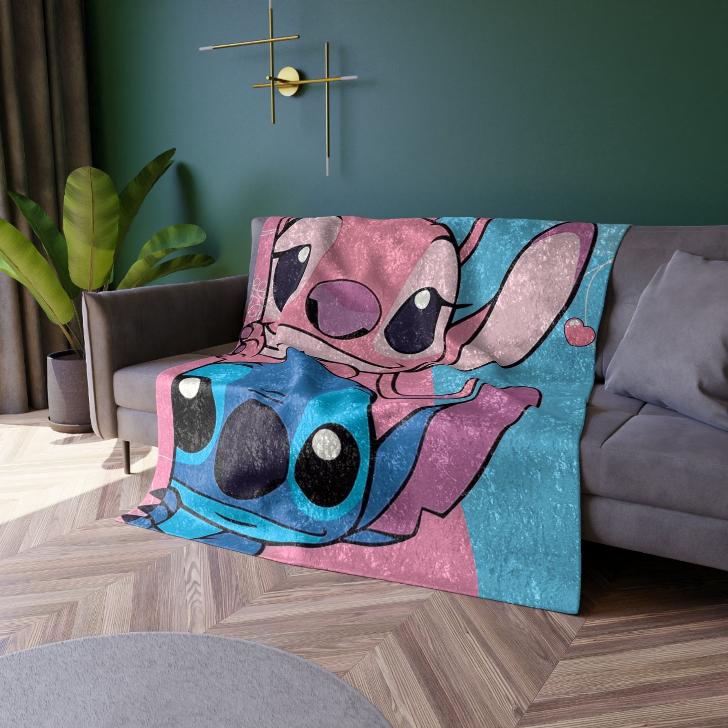 Cozy Crushed Velvet Blanket with Cute Cartoon Characters
